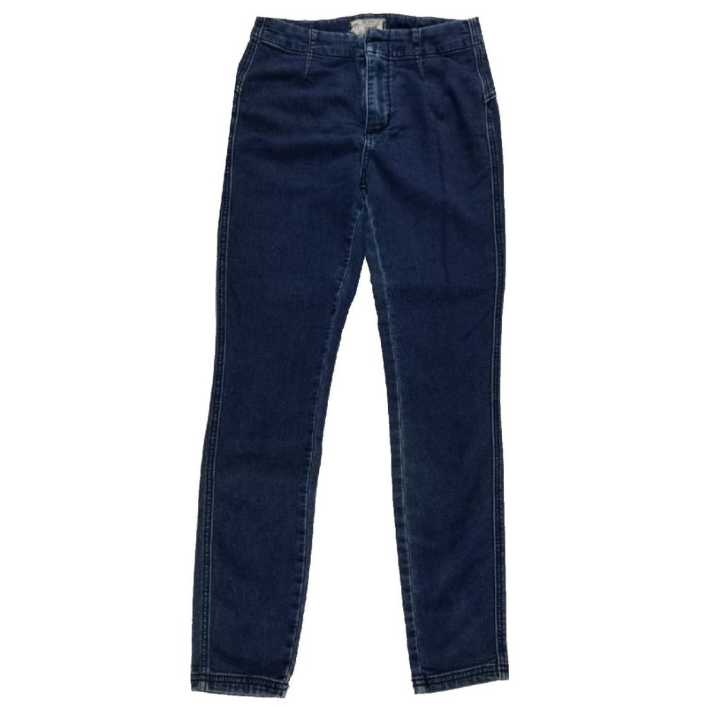 Free People High Rise Skinny Slimming Jeans Dark Indigo Wash Size 28